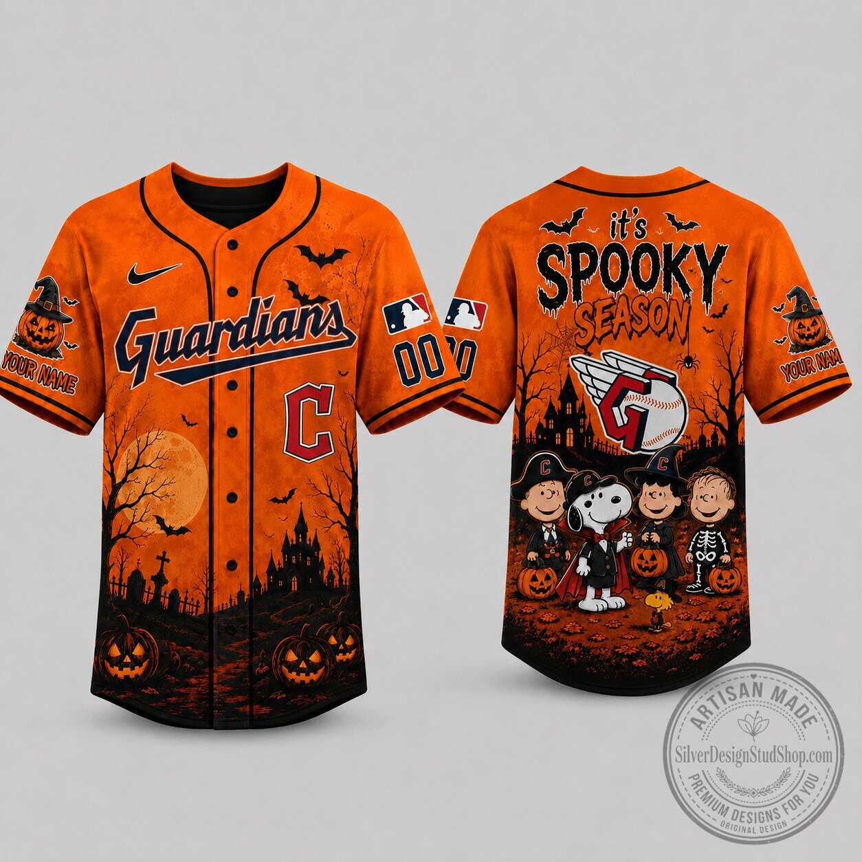 Snoopy Halloween Baseball Jersey for Cleveland Guardians Trick or Treat Fans